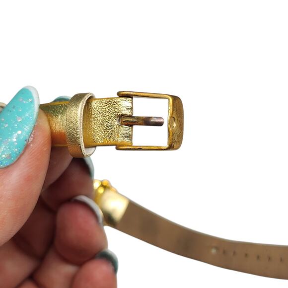 Vintage White Diamonds Watch Womens Gold Tone Dainty Crystal Cluster Floral - Picture 13 of 16